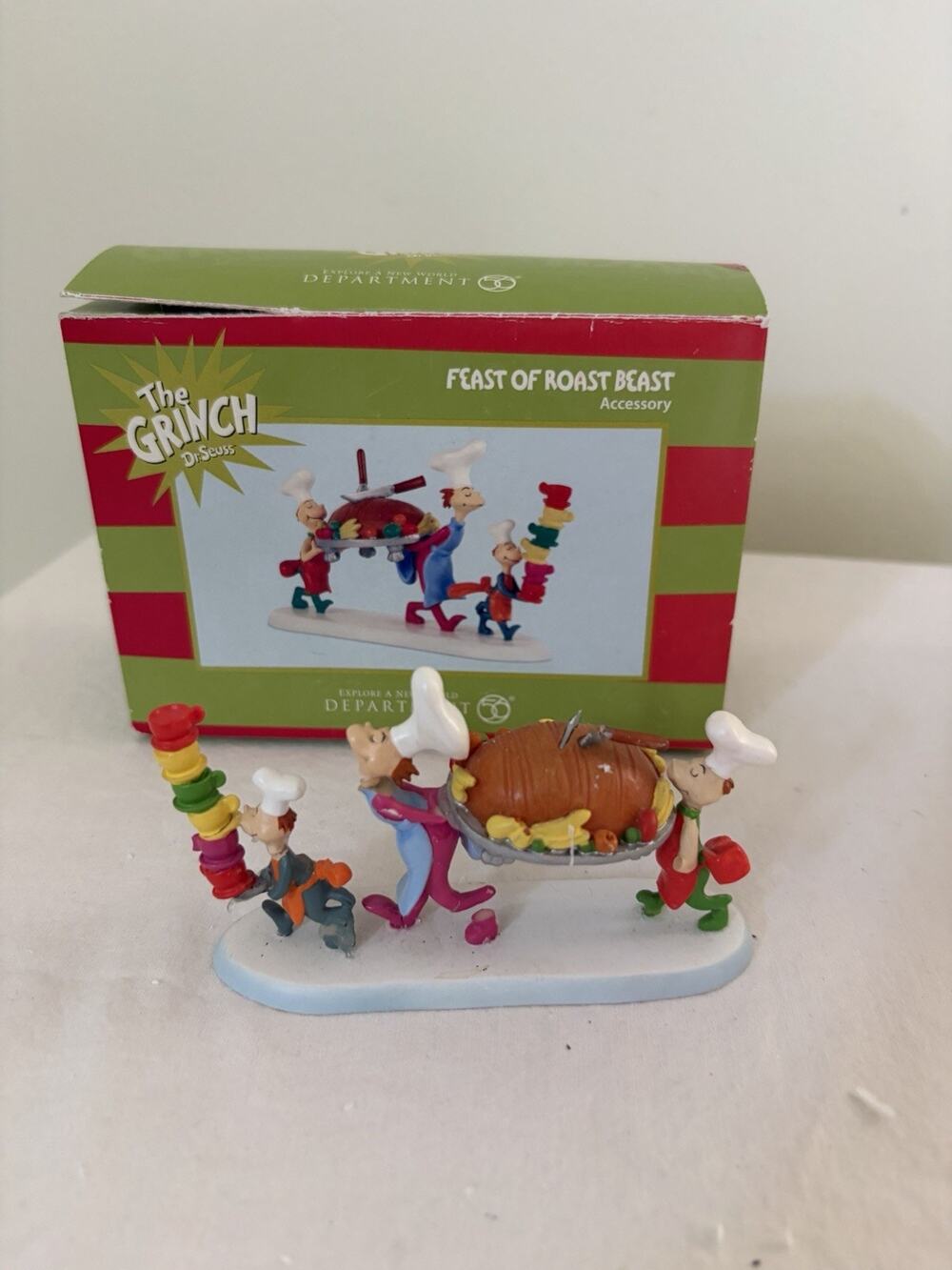 Dept 56 Dr Seuss The Grinch Village FEAST OF ROAST BEAST #4020719 READ FLAW